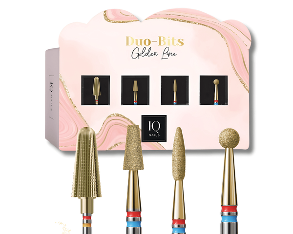 IQ Nails Duo -Bits Golden Fine Double Grain Set Innovative Set of Duo Cutters 4 Pieces