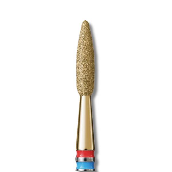 IQ Nails DuoFrez Diamond Nail Drill Bit Long Flame Shape Fine Standard 2.1mm ZRN Coating 243R.FM.021_ZRN 1 Piece