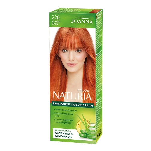 Joanna Naturia Permanent Hair Color Dye Care Shine No. 220 Flaming Spark 100ml