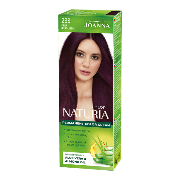Joanna Naturia Permanent Hair Color Dye Care Shine No. 233 Deep Burgundy 100ml
