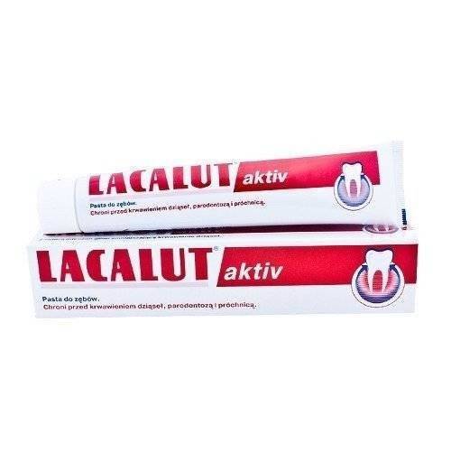 Lacalut Aktiv Toothpaste Protects against Bleeding Gums Periodontitis and Caries 75ml