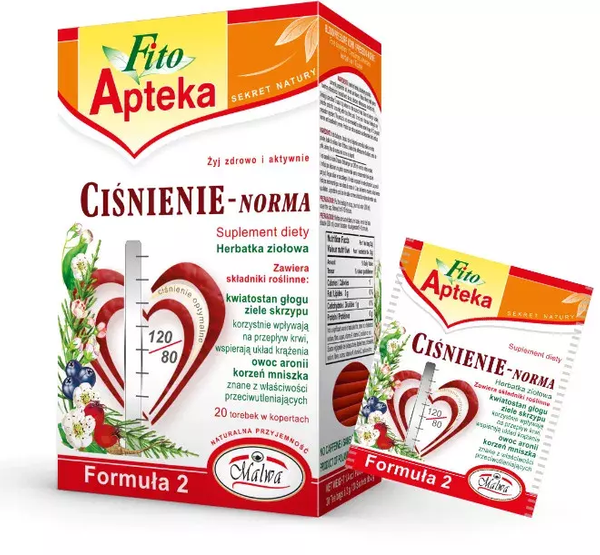 Malwa Fito Apteka Blood Pressure Norma Natural Herbal Tea with Aronia and Horsetail 20x2g