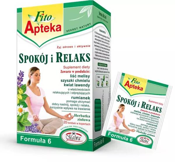 Malwa Fito Apteka Peace and Relax Herbal Tea with Melissa Chamomile and Lavender 20x2g