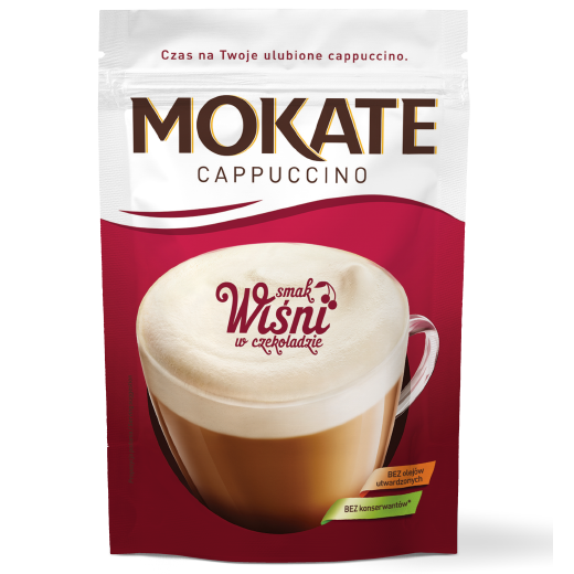 Mokate Cappuccino in Chocolate with Cherry Taste without Oils and without Preservatives 110g