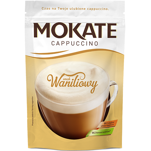 Mokate Cappuccino with Vanilla Taste without Oils and without Preservatives 110g