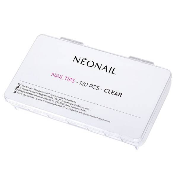 NeoNail Transparent Nail Tips with Long Pocket 120 Pieces