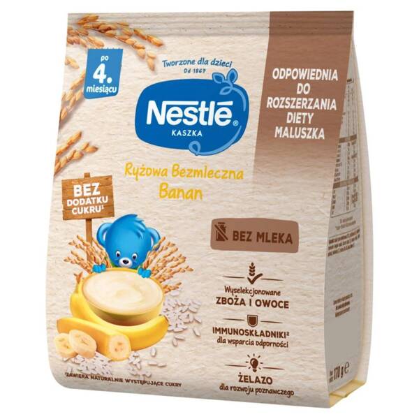 Nestle Milk-Free Rice Porridge Banana for Babies after 4 Months of Age 170g