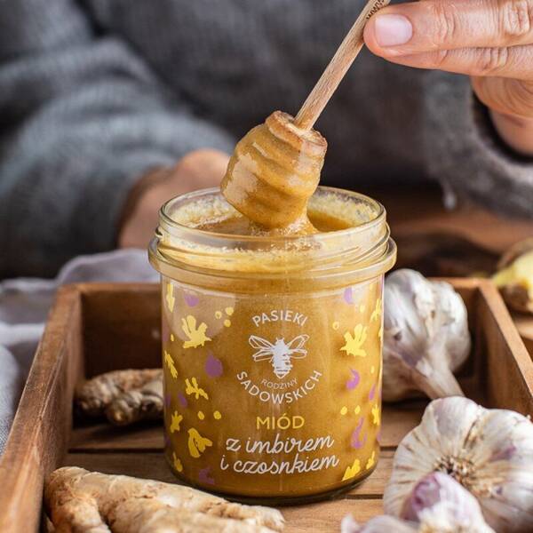 Pasieki Sadowskich Honey with Ginger and Garlic 430g ​