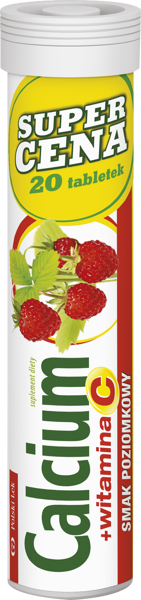 Plusssz Calcium 300 + Vitamin C Effervescent Tablets with Strawberry Flavor 20pcs