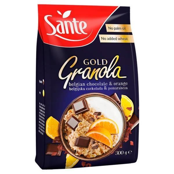 Sante Gold Granola Belgian Chocolate and Orange Rich in Fiber without Palm Oil 300g