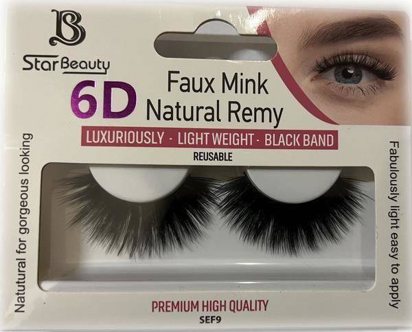 Star Beauty Professional Natural Remy Hair Eyelashes 6D Full Volume and Soft Reusable SEF09