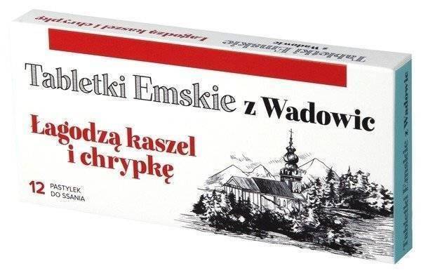 Tabletki Emskie z Wadowic Pastilles Relieving and Soothing Cough 12 Pieces