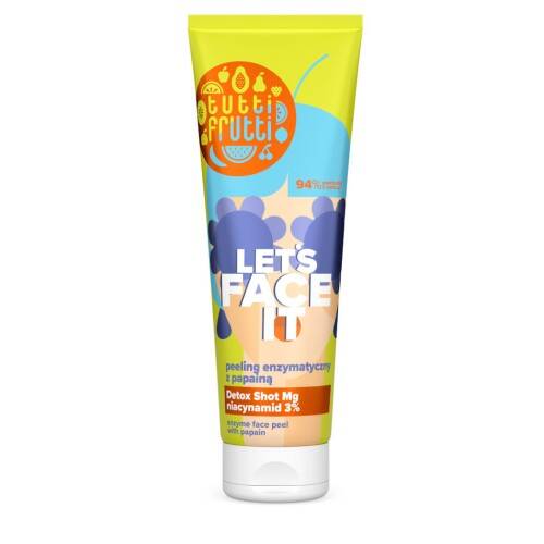 Tutti Frutti Let's Face It Enzymatic Facial Peeling with Papain and Niacinamide 3% + Detox Shot Mg 100ml