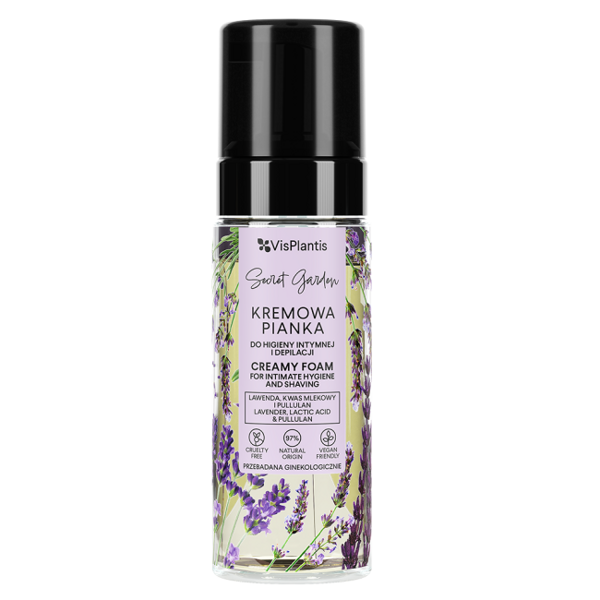 Vis Plantis Secret Garden Lavender and Lactic Acid Intimate Hygiene Foam for Sensitive Skin 170ml