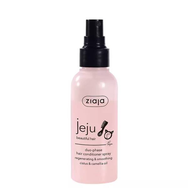 Ziaja Jeju Two-Phase Spray Hair Conditioner with a Hint of Mango, Coconut and Papaya for All Hair Types 125ml