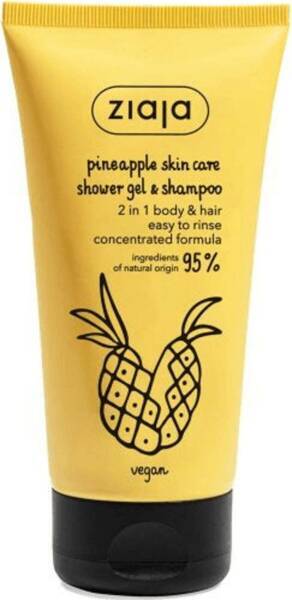 Ziaja Pineapple Skin Care Energizing Shower Gel 2in1 for Body and Hair 160ml