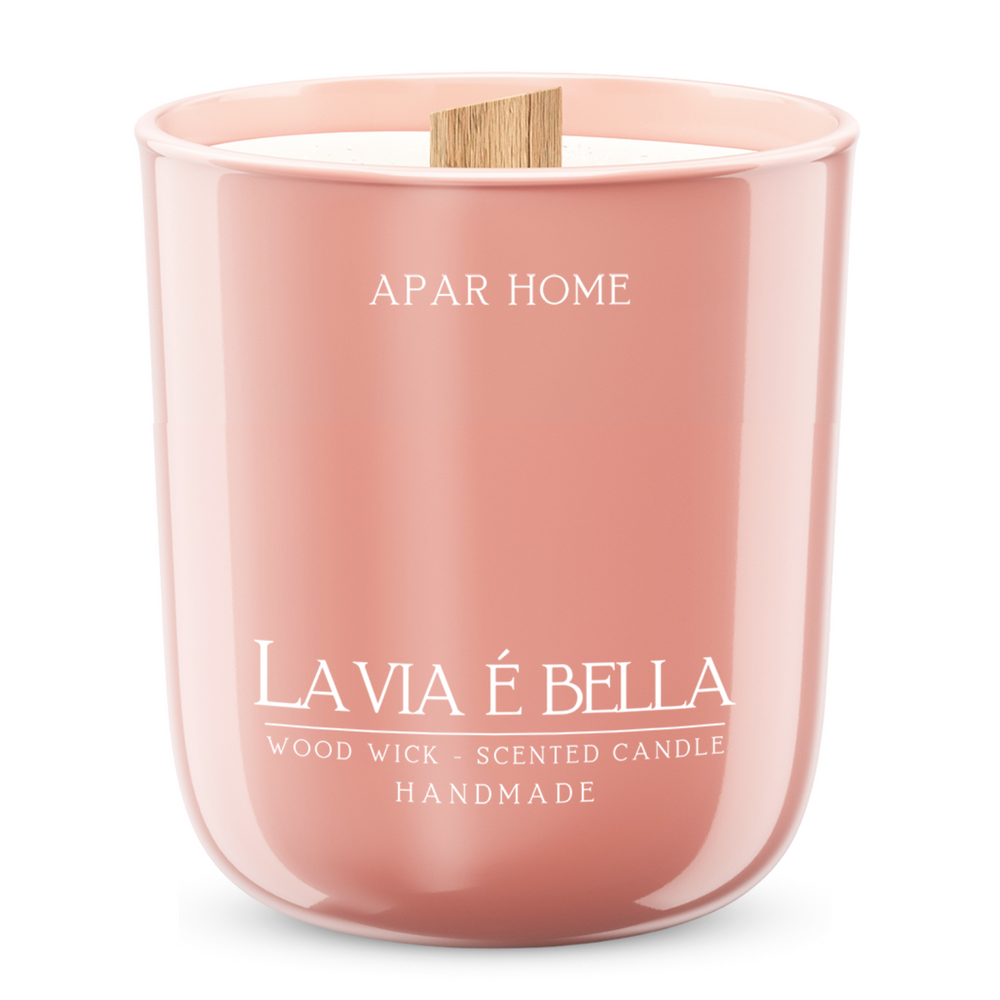 Apar Home La Via E Bella Soy Scented Candle in Glass 1 Piece