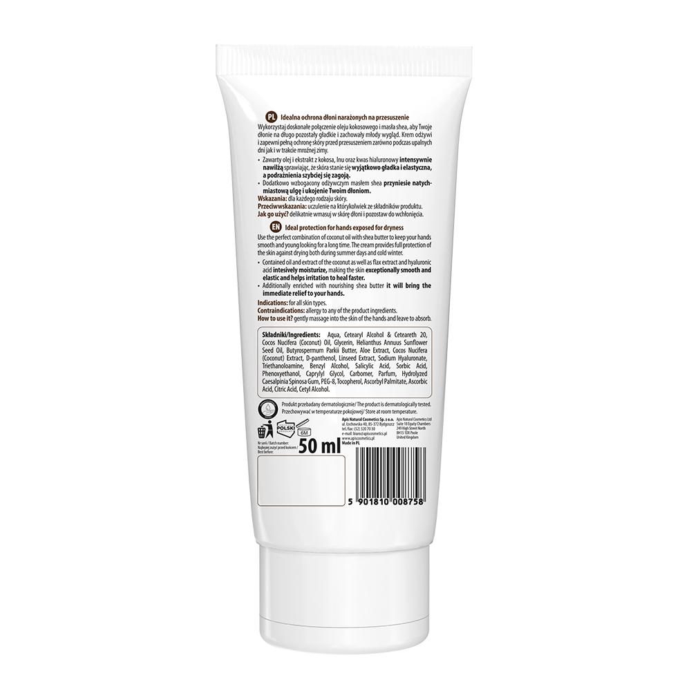 Apis Moisturizing Hand Cream with Coconut Oil and Coconut Extract 50ml