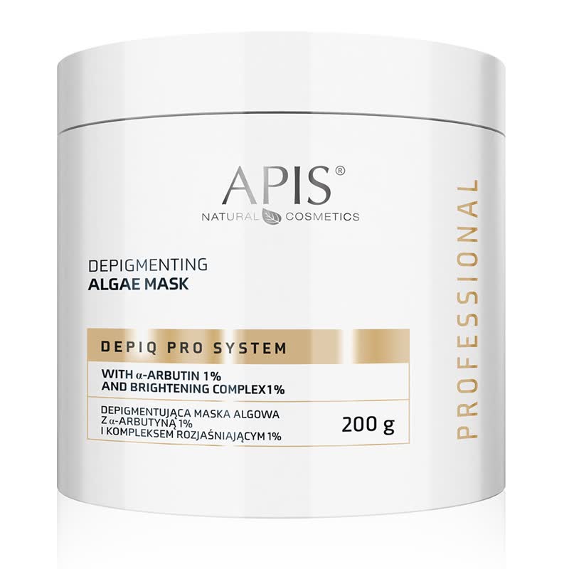 Apis Professional DepiQ Pro System Depigmenting Algae Mask with 1% A-arbutrin and 1% Brightening Complex 200g