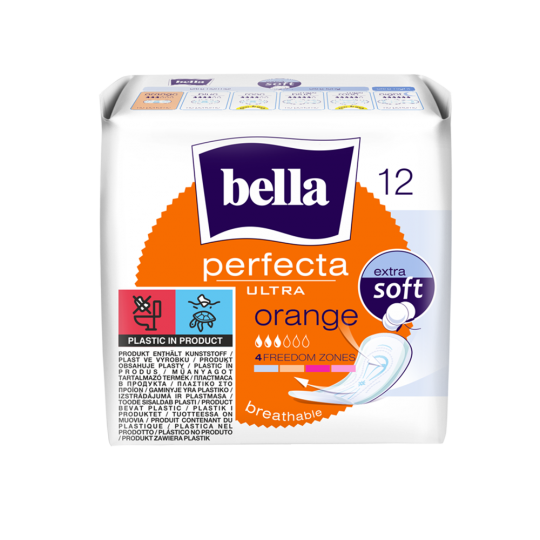 Bella Perfecta Ultra Orange Extra Soft Sanitary Pads 12 Pieces