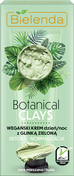 Bielenda Botanical Clays Vegan Face Cream with Green Clay Day and Night 50ml