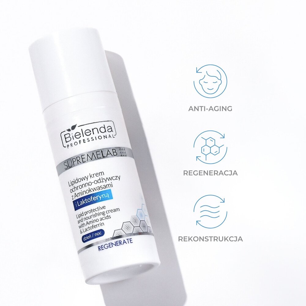 Bielenda Professional SupremeLab Regenerate Lipid Protective and Nourishing Cream with Amino Acids and Lactoferrin for Mature Dry Skin 50ml