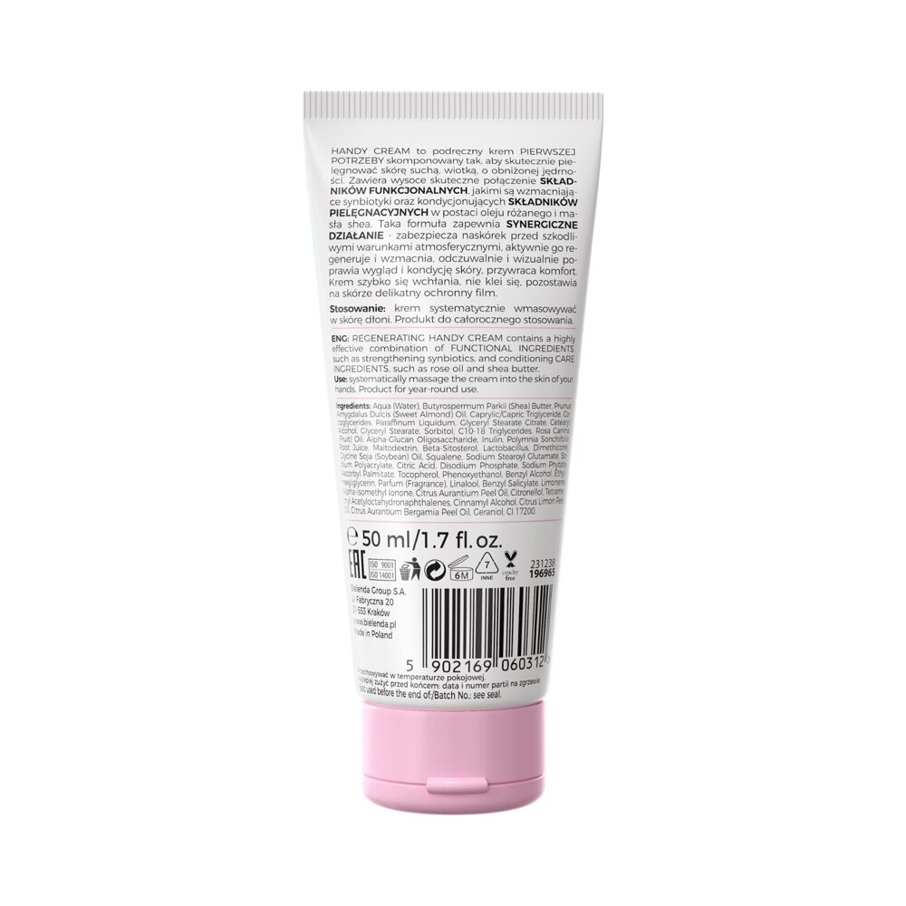 Bielenda Regenerating Hand Cream with Synbiotics Rose Oil and Shea Butter 50ml