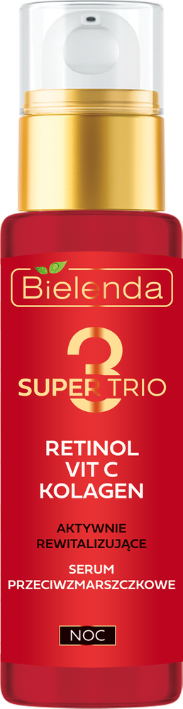 Bielenda Super Trio 3 Retinol Vit.C Collagen Actively Revitalizing Anti-Wrinkle Night Serum 30ml