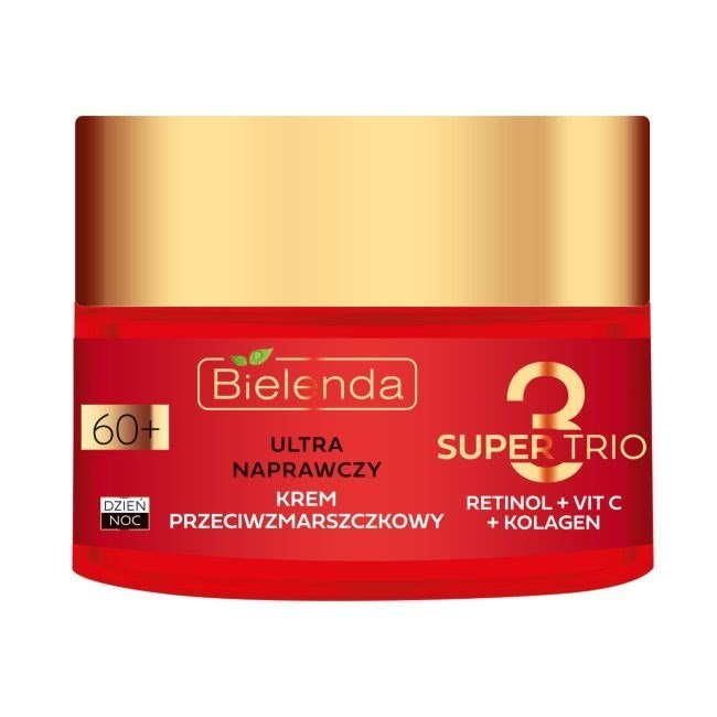 Bielenda Super Trio Retinol Vit C Collagen Ultra Repairing Anti-Wrinkle Cream 60+ for Day and Night 50ml