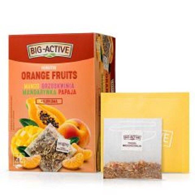 Big-Active Orange Fruits Fruit and Herbal Tea Mango Peach Mandarin 20x2g