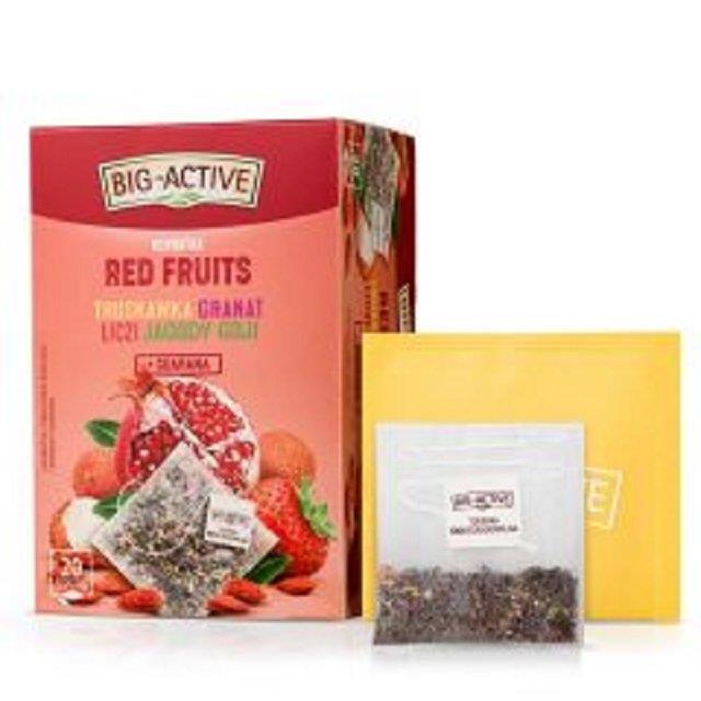 Big-Active Red Fruits Herbal Fruit Tea Strawberry Pomegranate Lychee 20x2.25g