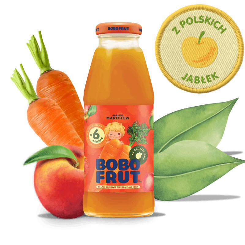 Bobo Frut Fruit and Vegetable Nectar Apple Carrot for Babies after 6 Months Onwards 300ml