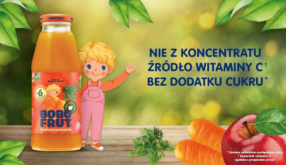 Bobo Frut Fruit and Vegetable Nectar Apple Carrot for Babies after 6 Months Onwards 300ml