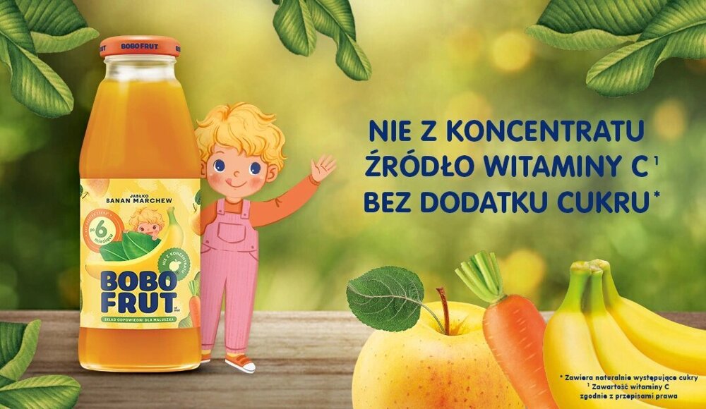 Bobo Frut Nectar Apple Banana Carrot for Babies after 6. Months Old 300ml