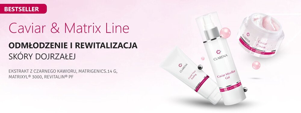 Clarena Caviar & Matrix Line Micellar Soothing Tonic for Mature Skin Care 200ml