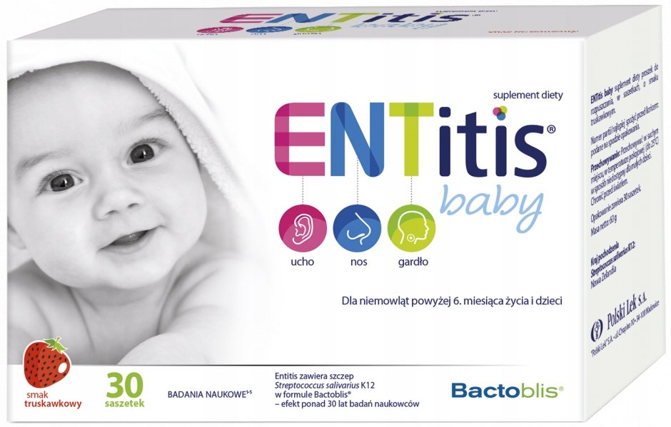 ENTitis Baby with Strawberry Flavor for Babies over 6 Months of Age with Strawberry Flavor 30 Sachets
