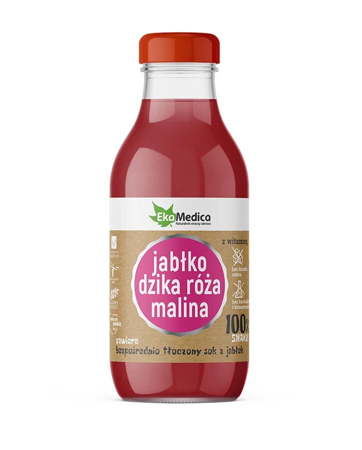 EkaMedica  Jabłko, dzika róża, malina sok, 300 ml