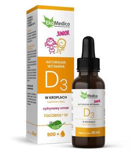 EkaMedica Natural Vitamin Junior D3 Drops Energy Resistance Antioxidant 30ml