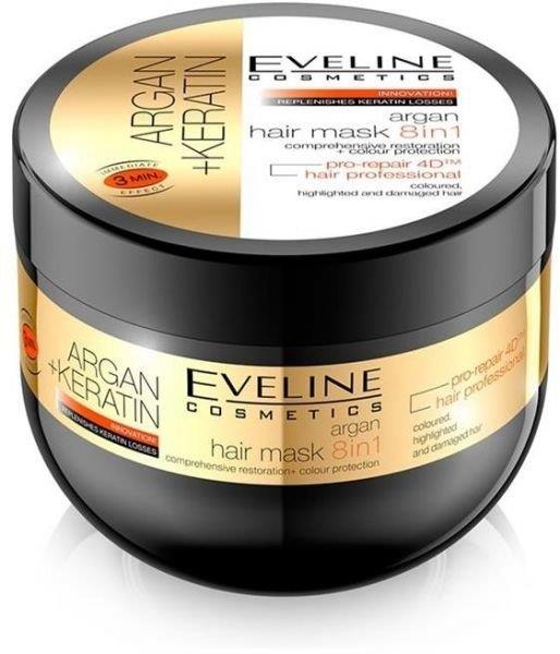 Eveline Argan Keratin 8in1 Argan Mask for Damaged and Colored Hair 300ml