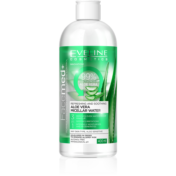 Eveline Facemed+ Aloe Micellar Liquid 3in1 Refreshing Soothing 400ml