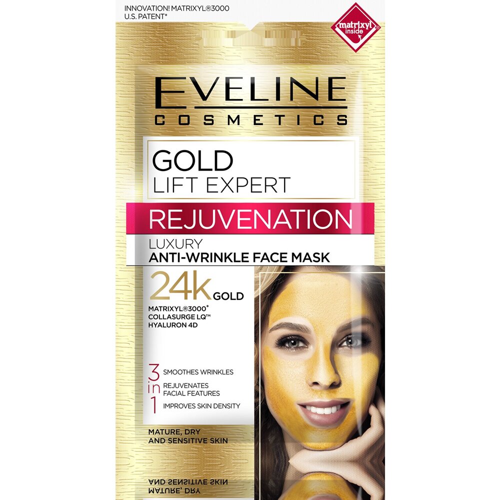 Eveline Gold Lift Expert Rejuvenation Luxurious Anti-Wrinkle Mask 3in1 7ml