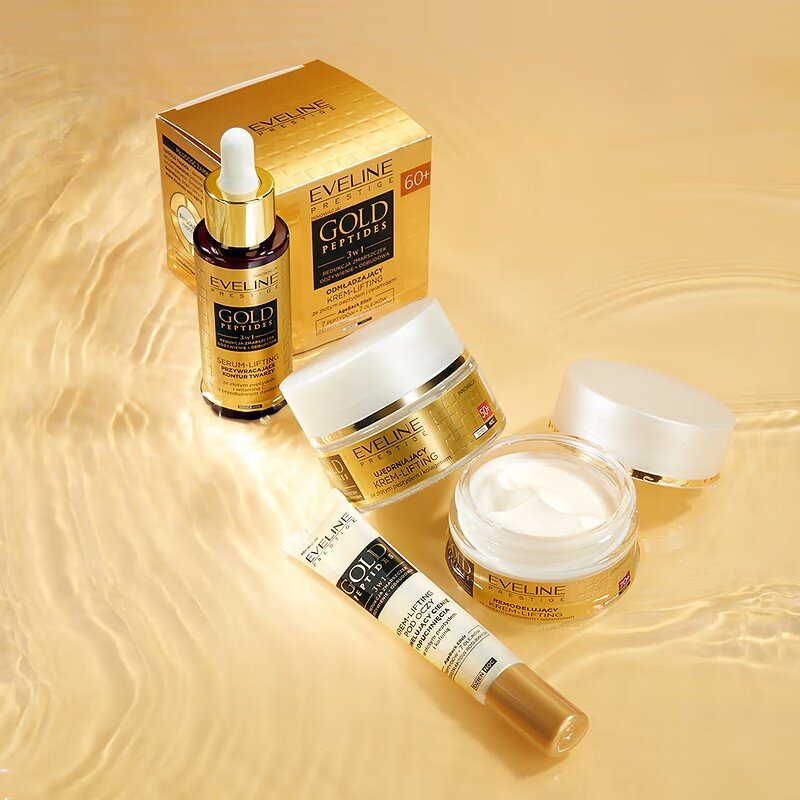 Eveline Gold Peptides 3in1 Remodeling Cream-Lifting with Golden Peptide and Spilantol 70+ for Day and Night 50ml