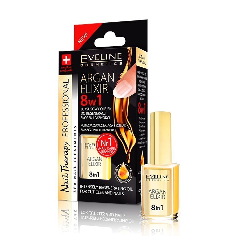 Eveline Nail Therapy Argan Elixir Luxurious Cuticle and Nail Regeneration Oil 8in1 12ml