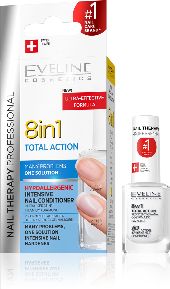 Eveline Nail Therapy Total Action Concentrated Nail Conditioner 8in1 12ml