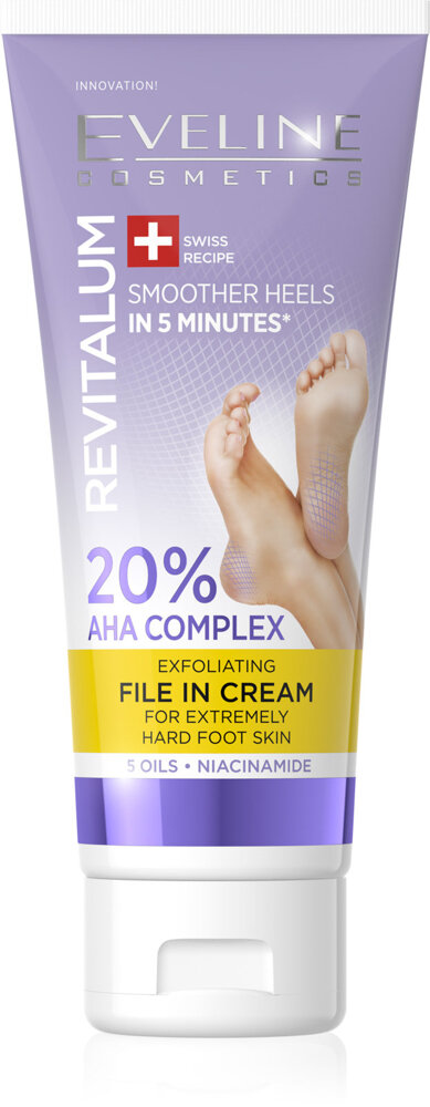 Eveline RevItalum 20% AHA Complex Exfoliating File in Cream for Extremely Hard Foot Skin 75ml