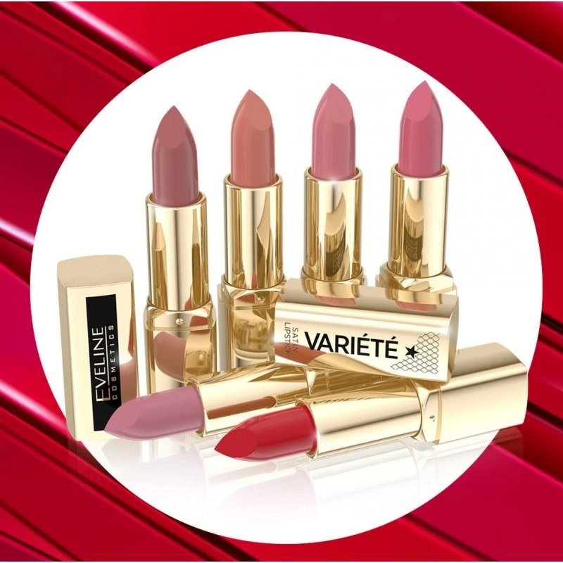 Eveline Variete Satin Nourishing Stick Lipstick with Jojoba Oil No. 06 Femme Fatale 4g