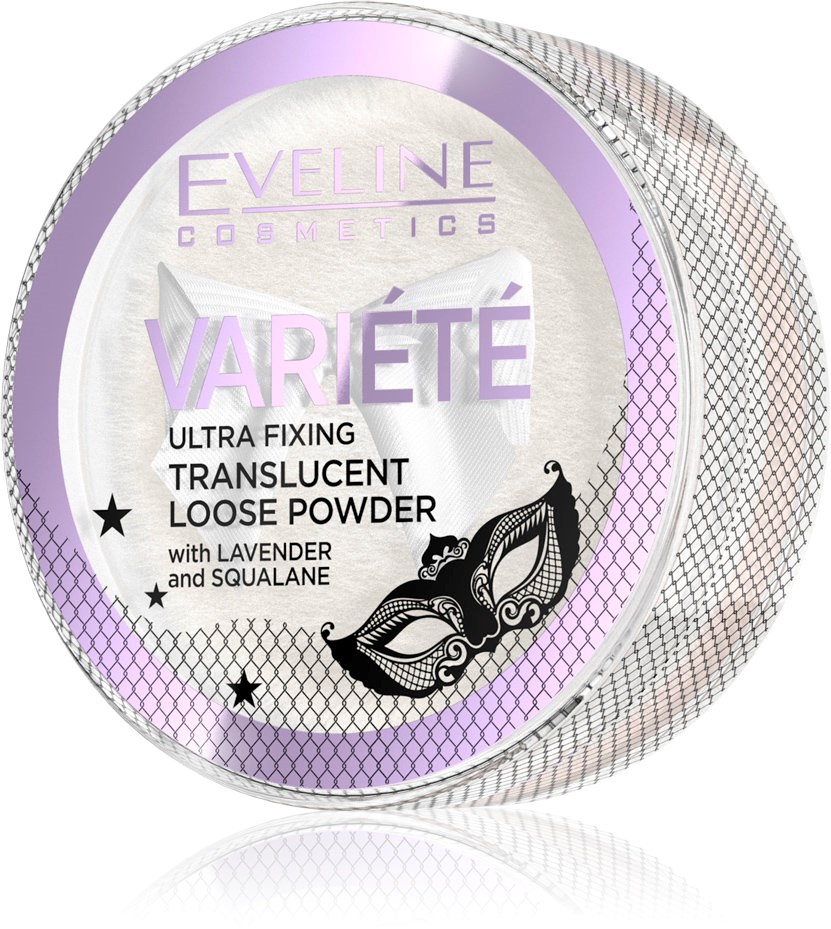 Eveline Variete Ultra Fixing Transparent Loose Face Powder with a Matte Finish Lavender Squalane 5g