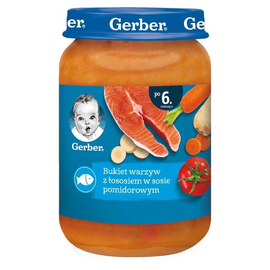 Gerber Dish Vegetable Bouquet with Salmon in Tomato Sauce for Babies over 6 Months 190g