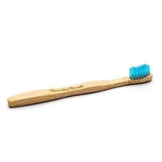 Humble Brush Eco Friendly Bamboo Toothbrush for Kids Soft Blue