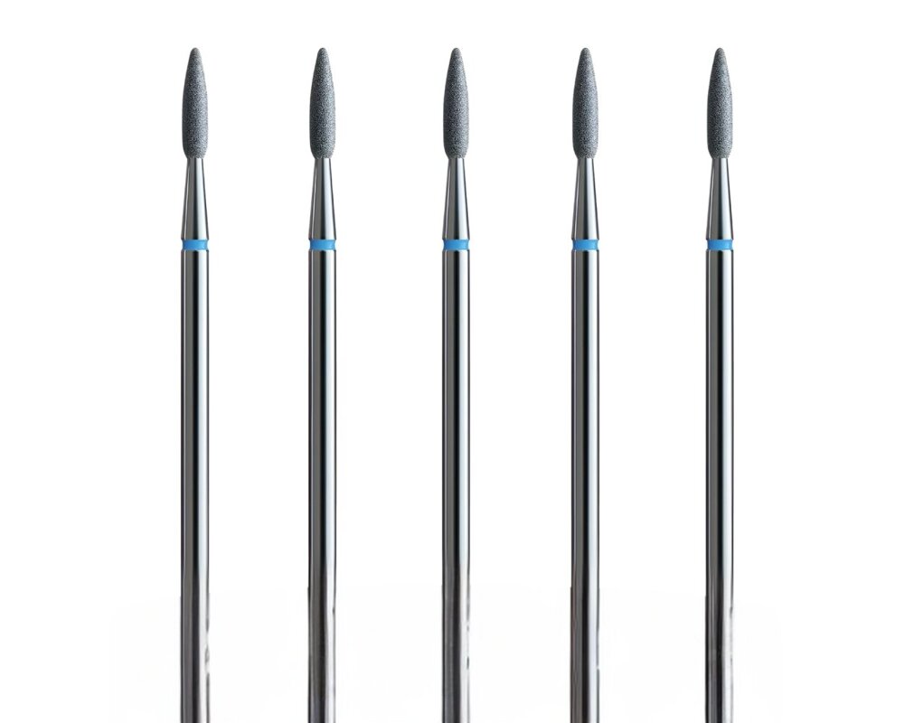 IQ Nails Long Flame Diamond Diamond Drill Bits For Cuticles 5 Pieces